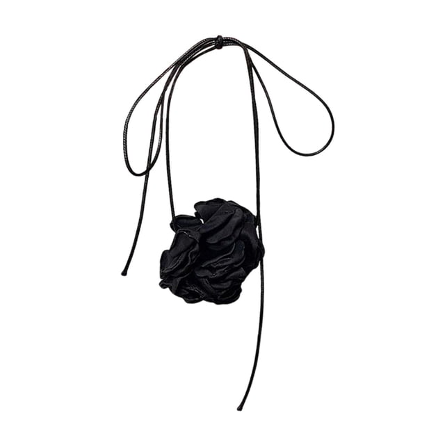 de gargantilla de flores, joyería de vestido de gargantilla de flores grandes, decoraciones de flores románticas, gargantilla de flores de Negro