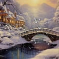 thumbnail image 5 of Chilfamy Snowy Scene Print Shower Curtain 100% Polyester Fiber Bathroom Curtain Decoration with Hooks 69x72, 5 of 7