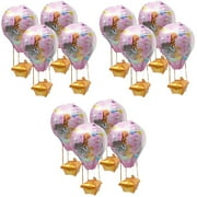 12 Pcs Hot Air Balloon Festival Film Balloons 4D House Decorations for Home Birthday Party
