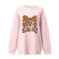 thumbnail image 4 of Fiaer Thanksgiving Sweatshirts for Women Letter Bow Graphic Plus Size Pullover Loose Fit Crew Neck Long Sleeve Tops Pink L, 4 of 4