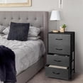 thumbnail image 5 of Dresser with 4 Drawers Chest Organizer with Foldable Fabric Bin, Wood Top and Steel Frame, Gray, 5 of 7