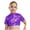 Purple, variant on TiaoBug Kids Girls Shiny Sequined Crop Top Club Party Disco Shirt Jazz Hip-hop Dance Costume Blue 8