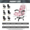 thumbnail image 5 of FKELYI Pink Cherry Blossoms Print 3 Pcs Set Office Chair Cover with Armrest Cover Stretchable Swivel Gaming Chair Protector Dustproof Boss Armchair Decoration, Small, 5 of 6