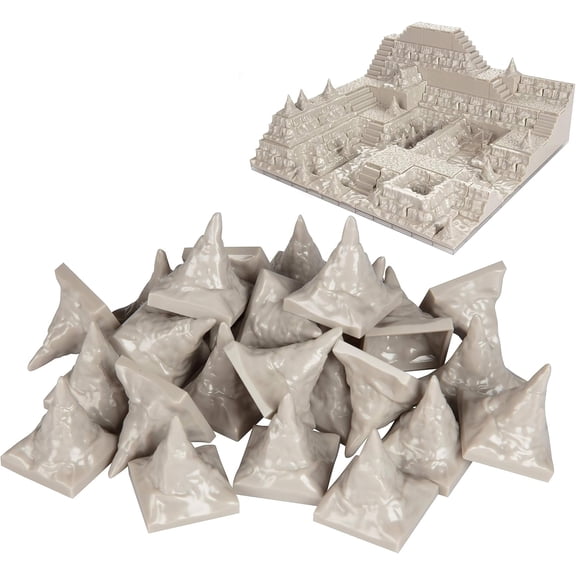Monster Adventure Terrain- 25pc 1”x1” Paintable Cavern Stalagmite Bulk Set- Stackable 3-D Tabletop Customizable World Builder Compatible with DND Dungeons Dragons, Pathfinder, and All RPG Games