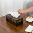 thumbnail image 4 of MyGift 10-inch Rectangular Dark Torched Wood Tissue Box, Rustic Holder, 4 of 7