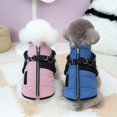 thumbnail image 4 of Chaqueta cálida para cachorros con arnés reflectante, ropa de invierno para mascotas, abrigos para perros pequeños y medianos, trajes para chihuahua y bulldog francés, 4 of 5