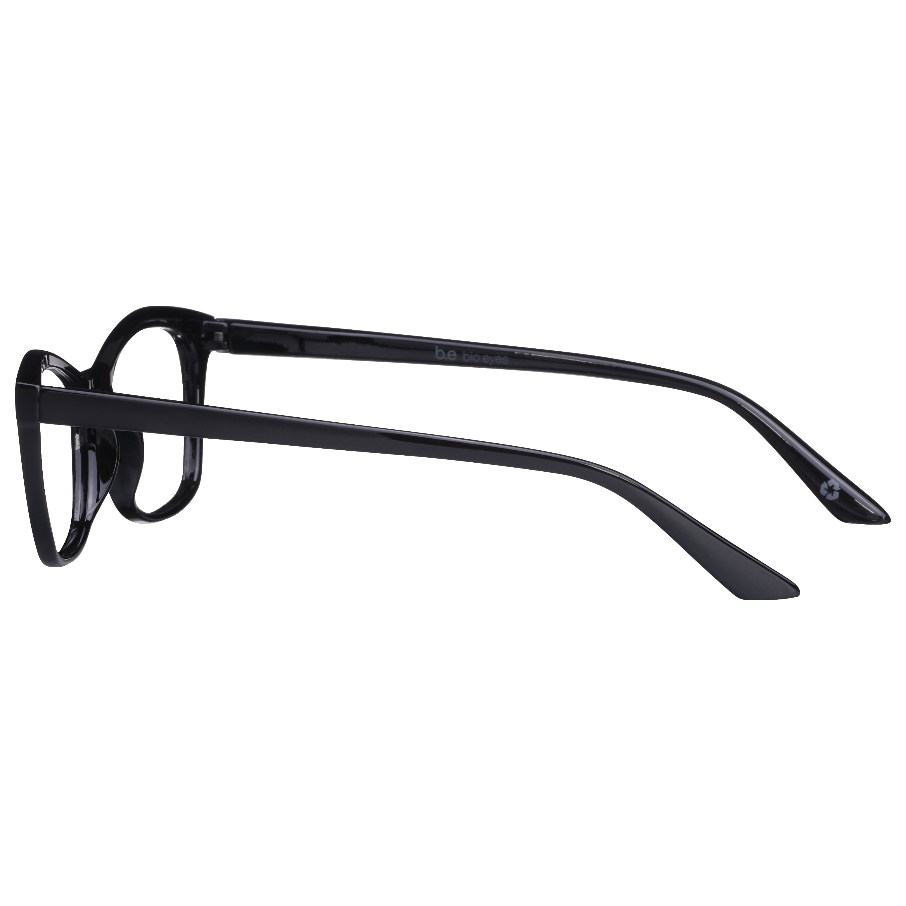 (2 pack) B.E Bio Eyes Womens Cateye Reading Glasses Made from Recycled Plastic Hazel +1.25 in Black