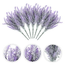 FONDOTIN Artificial Flowers Lavender Plastic Purple for Couples 6Pcs 13.4X2in