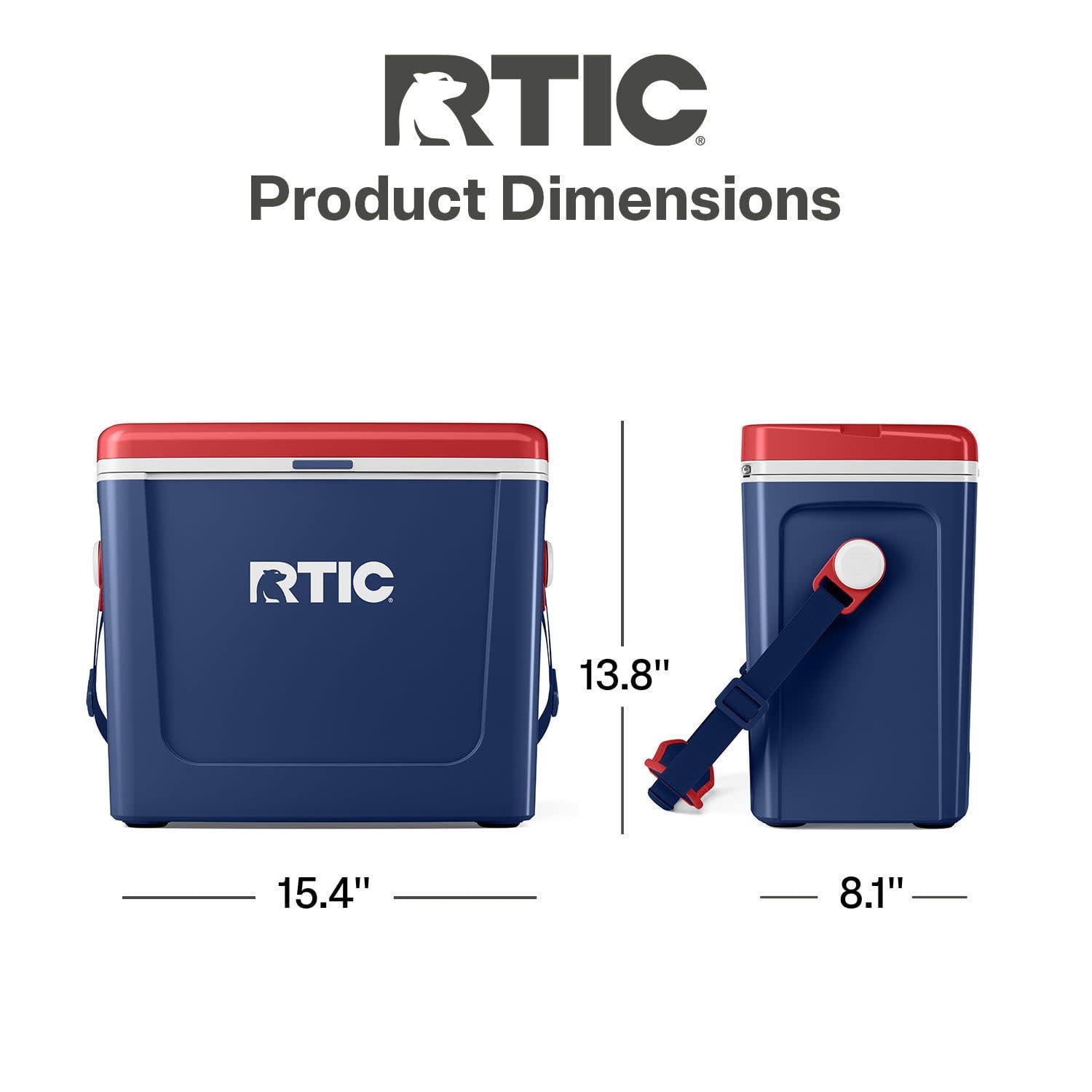 RTIC 16 QT Hard-Sided Ice Chest Cooler, Fits 20 Cans, Road Trip, Patriot