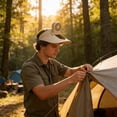 thumbnail image 6 of 1pc Khaki Summer Solar Rechargeable Peak Cap USB Breathable Sport Fan Hat With Cooling Fan, Rotating Fan Head Breathable Mesh for Outdoor Fishing Gardening, 6 of 6