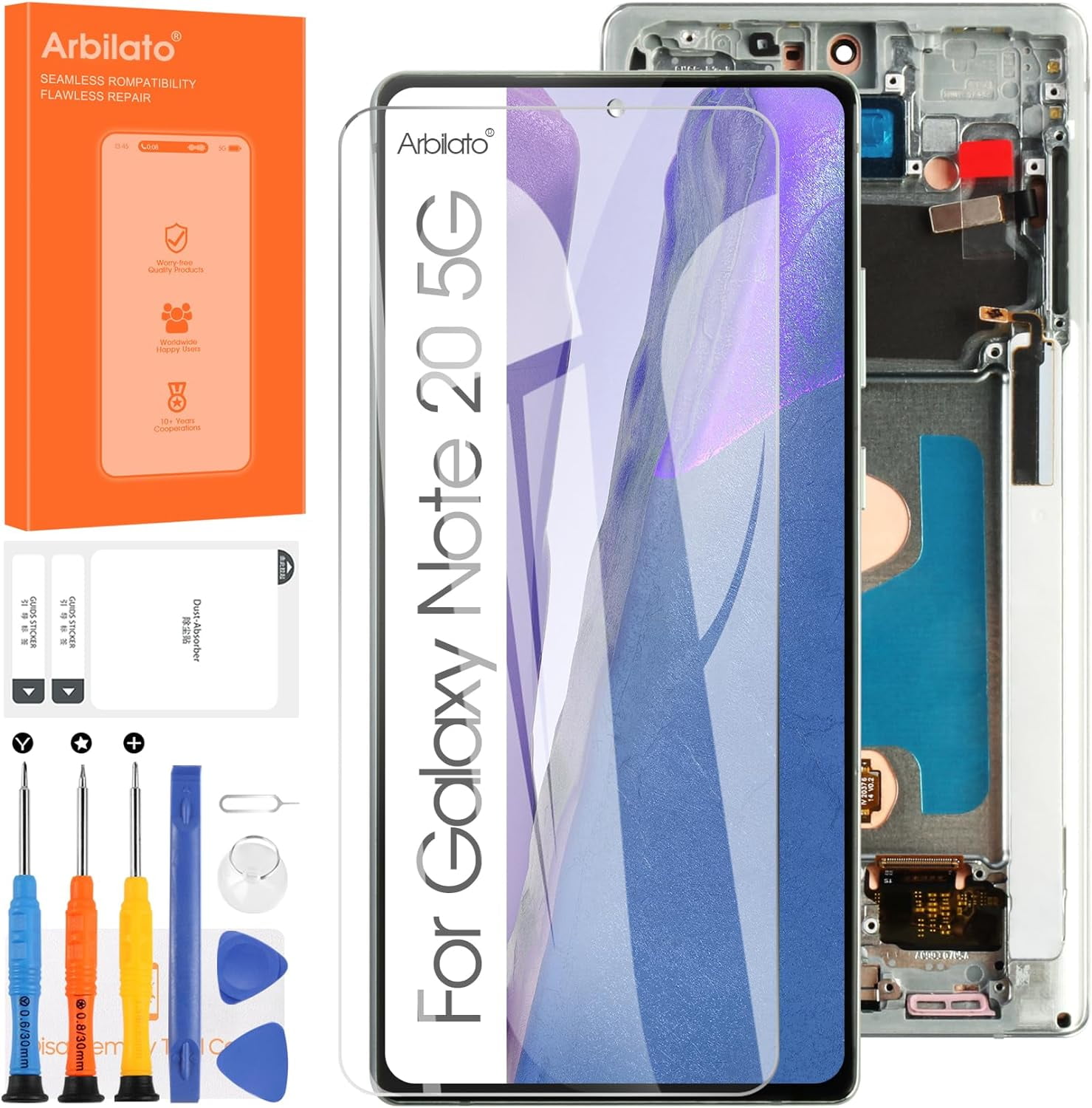 Samsung Galaxy Note 20 4G N980/5G N981 2024 AMOLED Screen Digitizer Frame Replacement