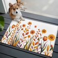 thumbnail image 4 of Fall Flowers Bathroom Rug Washable 2x3 Entryway Rug Non Slip Farmhouse Watercolor Orange Floral Herbs Front Door Mat Low Pile Indoor Doormat Throw Floor Carpet for Kitchen Bedroom Entrance, 4 of 8