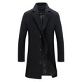 thumbnail image 1 of Men's Trench Coat Long Jacket Lapel Neck Outwear Overcoat Cardigan, 1 of 5
