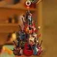 thumbnail image 6 of Luxcidy 1pcs Christmas Guitar Stacked Ornaments, Guitar Christmas Tree Ornament, Rock Guitar Christmas Tree 2D Plane Ornaments, Guitar Lover, Singing Trinkets Themed Decor, 6 of 7