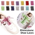 thumbnail image 5 of 1PC DIY Fashion Cross Braiding Strap Accessories Sneakers Laces Rhinestone ShoeLaces Diamond Shoe Laces Bright Strings WHITE 100CM, 5 of 8