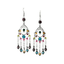 Grandest Birch 1 Pair Dangle Earrings Classic Decorative All-match Bohemian Vintage Multilayer Rhinestone Ethnic Style Earrings fo
