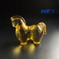 thumbnail image 3 of Purowzwe Amber Glass Horse Statue, Artistic Crystal Horse Figurine for Home Office Desk, Gold Sculpture Decor, Unique Gift for Men, Graduation, Success Symbol, 3 of 8