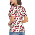 thumbnail image 2 of Goofa Cherry_1 Pattern Women's Slim-Fit Short-Sleeve V-Neck T-Shirt,Classic-Fit Short-Sleeve V-Neck T-Shirt-Medium, 2 of 5