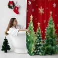 thumbnail image 5 of Frohe Weihnachten Bathroom Shower Curtain Christmas Tree Snowflake Winter Red Waterproof Washable Shower Curtains for Bathtub Bath Decor with Grommets and Hook 54 X 78 Inch, 5 of 8