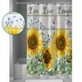 thumbnail image 2 of Shower Curtain, Yellow Sunflower Butterfly Watercolor Leaves Waterproof Shower Curtain Set with Hooks for Bathroom Showers,Stalls and Bathtubs,72x72In Farm Wood Grain, 2 of 9
