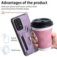 thumbnail image 6 of Phone Case for Samsung Galaxy A53 5G Wallet Cover with Tempered Glass Screen Protector and Wrist Strap Lanyard RFID Credit Card Holder Ring Stand A 53 G5 53A SM A536U 6.5 2022 Women Men Purple, 6 of 14