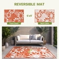 thumbnail image 2 of KUETH 6'x9' Outdoor Rug Waterproof Plastic Reversible Floral Patio Camping Outside Carpet,Orange White, 2 of 7