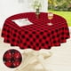 thumbnail image 1 of Mantel misaya redondo impermeable a cuadros rojos y negros de 152 cm, 1 of 9