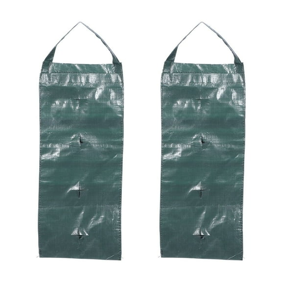 EXHUMKY Pe Hanging Strawberry Planter Bag Durable and Space-Saving Green