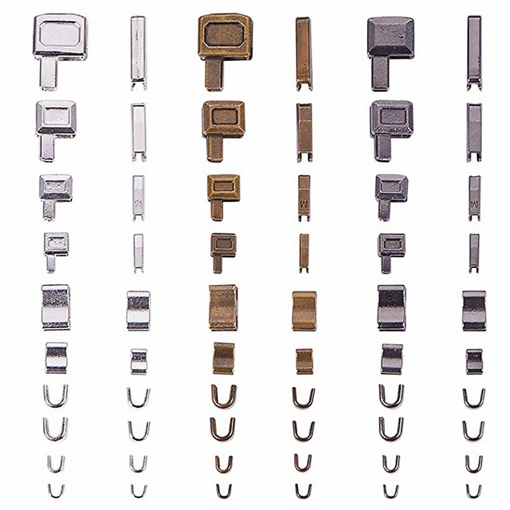 24 Sets Zipper Head Sliders Retainer Insertion Pin Zipper Stop Accessories