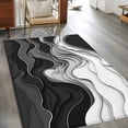 thumbnail image 2 of 3'x5' Area Rugs, Black Grey Ombre Indoor Outdoor Area Rug for Living Room Bedroom, Abstract Modern Geometric Moire Art Washable Bathroom Rugs Kitchen Floor Carpet Mats Home Decor Aesthetic, 2 of 8