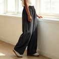 thumbnail image 4 of Women's Wide Leg Jeans Elastic High Waist Denim Pants Front Seam Y2K Casual Baggy Jeans with Pockets Vintage Streetwear Fashion Bottoms Black, 4 of 7