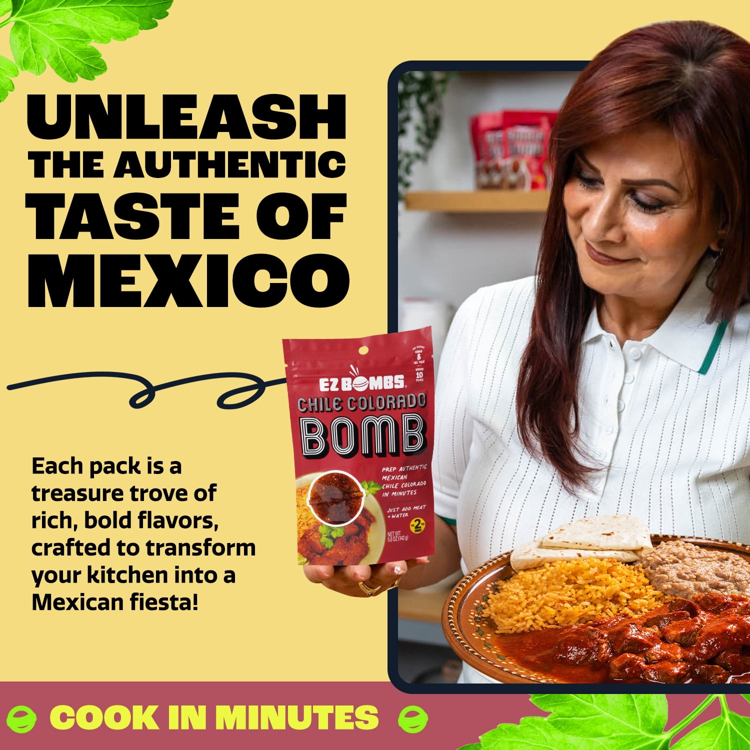 EZ Bombs Chile Colorado, Pack of 2 - Authentic Mexican Seasoning Spice Bomb for Traditional Chile Colorado, Perfect for Family Dinners, Meal Prep, or Weekend Cooking