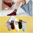 thumbnail image 3 of Calcetines de mujer para amantes del otoño y el invierno, calcetines altos de color sólido en blanco y negro, calcetines de marea para hombres, 3 of 4