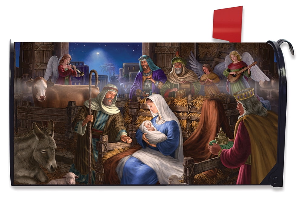 Holy Family Christmas Magnetic Mailbox Cover Nativity Standard Briarwood Lane