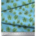 thumbnail image 3 of Soimoi Blue Cotton Duck Fabric Monstera Leaves Print Fabric by Yard 44 Inch Wide, 3 of 3