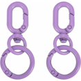 thumbnail image 1 of PATIKIL 2.2" Swivel Snap Hooks with Key Rings, 2Pcs Double Opening Metal Oval Swivel Spring Clasp Clip with O Ring for DIY Crafts Jewelry Lanyard Making, Purple, 1 of 6