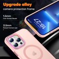 thumbnail image 5 of for iPhone 13 Pro Max Case Magnetic Compatible with MagSafe Slim Translucent Matte Phone Case Cover 6.7 inch, Pink, 5 of 14