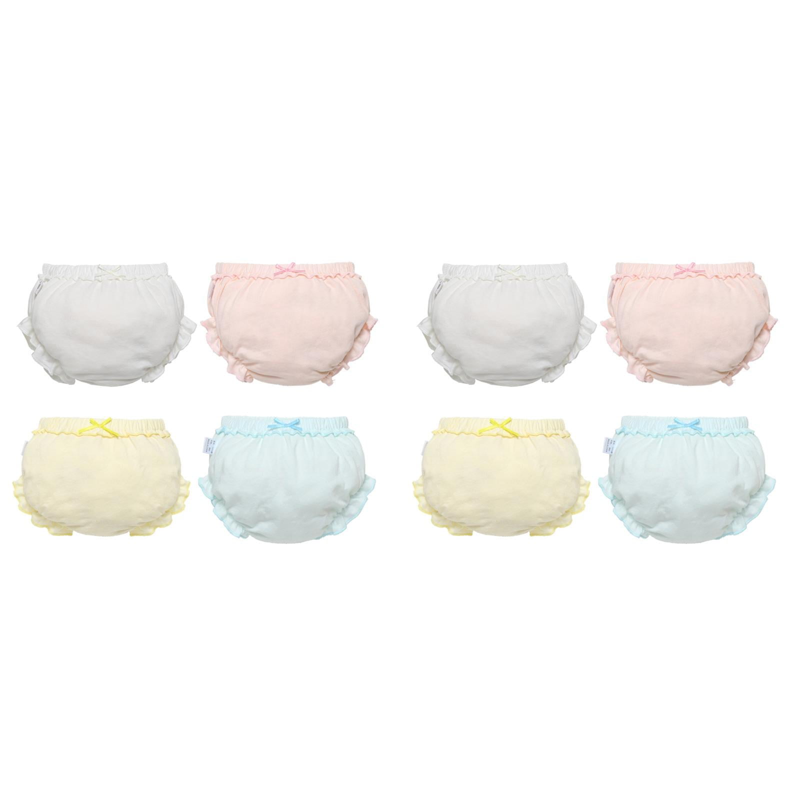XIMIN Baby Boys Girls Bloomers Toddler Diaper Covers Toilet Pee Potty Training Pants Soft Cotton Underwear Ruffle Underpants Breathable Panties 4-Pack