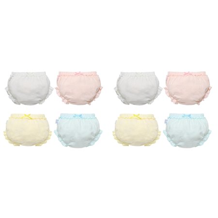 XIMIN Baby Boys Girls Bloomers Toddler Diaper Covers Toilet Pee Potty Training Pants Soft Cotton Underwear Ruffle Underpants Breathable Panties 4-Pack