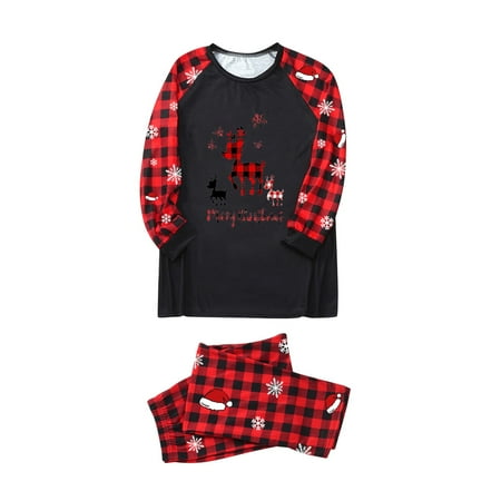 

Parent Child Women Mom Outfit Merry Christmas Plaid Print Happy Reunion Parent Child Plaid Long Sleeved Trousers Pajama Set Christmas Who Pajamas for Family