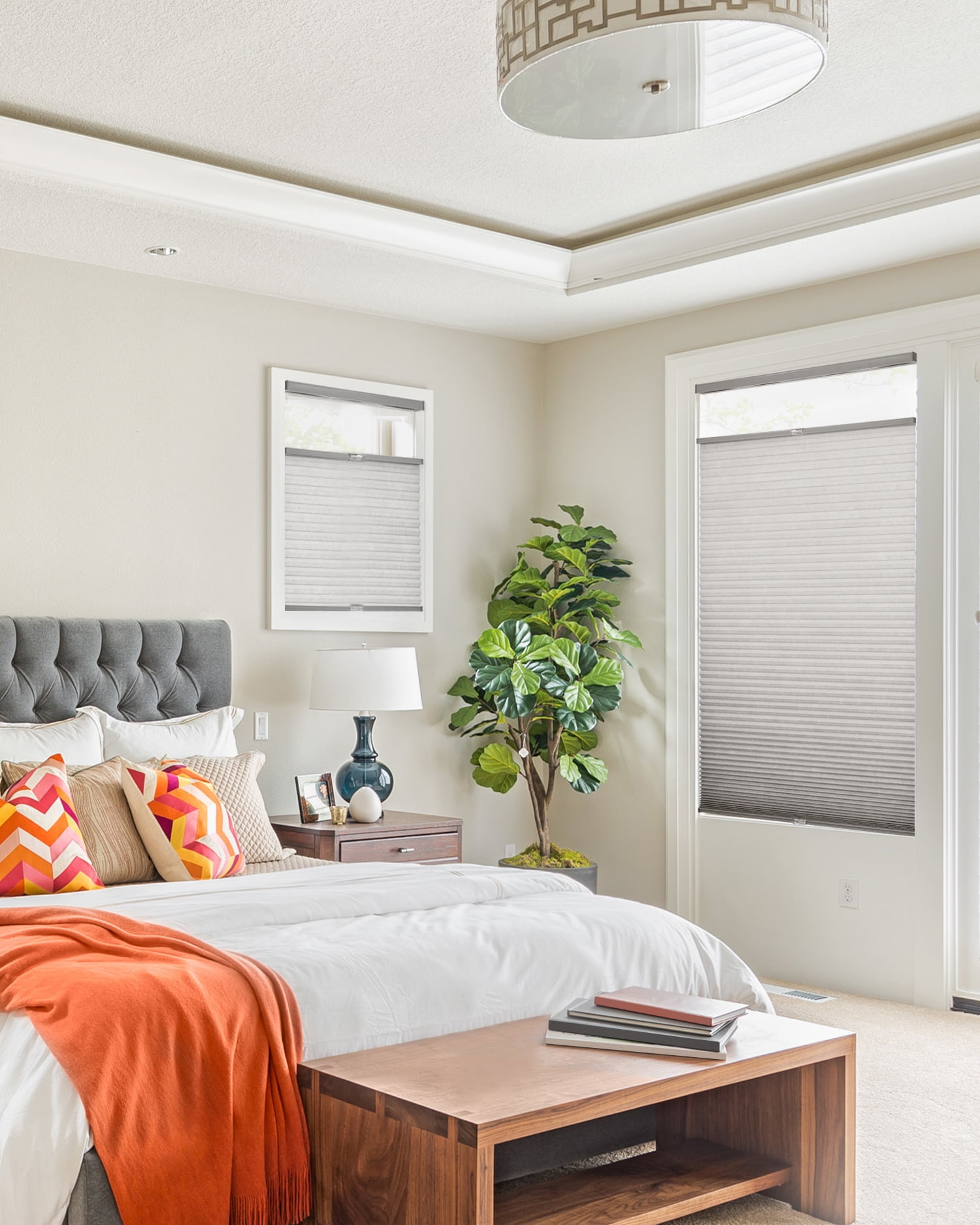 Chicology Cordless Top Down Bottom Up Light Filtering Cellular Shade Tarpaulin Grey 31.5"W x 48"H