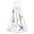 thumbnail image 7 of Yayeee Kitchen Hanging Hand Towels Set of 2 with Loop Bathroom Absorbent Tie Towel, Purple Birds, 7 of 7