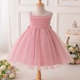 thumbnail image 4 of Bmisegm Girls' Dresses Carnival Pearl Embellished Spaghetti Strap Ruched Bodice Allover Embellished Tutu Skirt Party Kids Dress 4-5 Years, 4 of 9