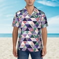 thumbnail image 4 of Fotbe Plaid Flamingo Hawaiian Shirt for Men Unisex Summer Beach Casual Short Sleeve Cotton Linen Button Down Shirts-X-Large, 4 of 9