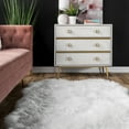 thumbnail image 3 of nuLOOM Fluffy Faux Sheepskin Quarto Shag Area Rug, 3' 6" x 6', White, 3 of 9