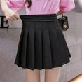 thumbnail image 3 of Pleated Skirt Women New Style High Waist A-Line Short Skirt Dark Bule M YIWEI, 3 of 11