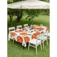 thumbnail image 3 of Outdoor Tablecloth with Umbrella Hole and Zipper, Thanksgiving Rectangle Table Cloth 52x70 Inch Waterproof Tablecloth, Fall Orange Pumpkin Green Maple Leaves Picnic Table Cover for Patio Camping, 3 of 7