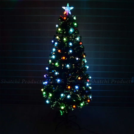 5ft  Christmas tree Fiber Optic Pre-Lit xmas tree with Berry LED Lights