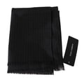thumbnail image 2 of Dolce & Gabbana Gray 100% Wool Striped Pattern Wrap Scarf, 2 of 4