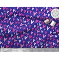 thumbnail image 3 of Soimoi Blue Modal Satin Fabric Pink Heart Fabric Prints By Yard 42 Inch Wide, 3 of 3
